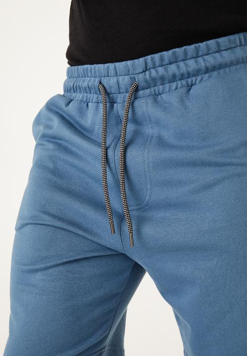 Flyersunion - Mens-fleece knit short - denim blue