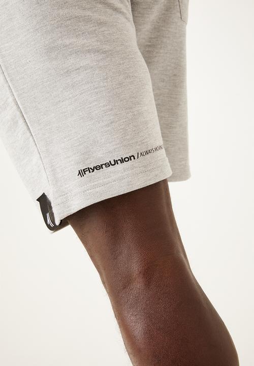 Flyersunion - Mens-fleece knit short - grey melange