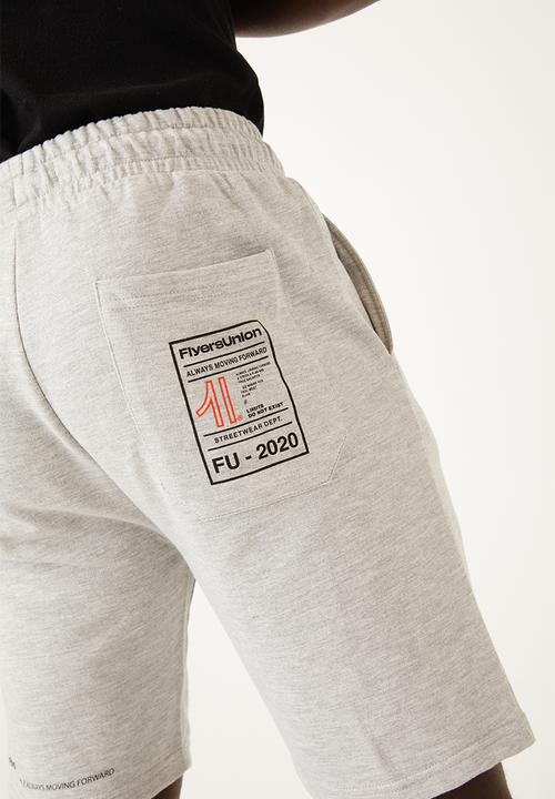 Flyersunion - Mens-fleece knit short - grey melange