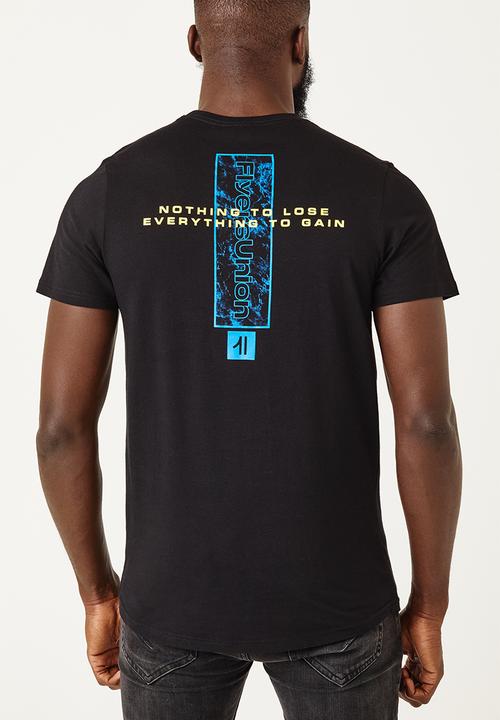 Flyersunion - Mens-longline eagle tee - black