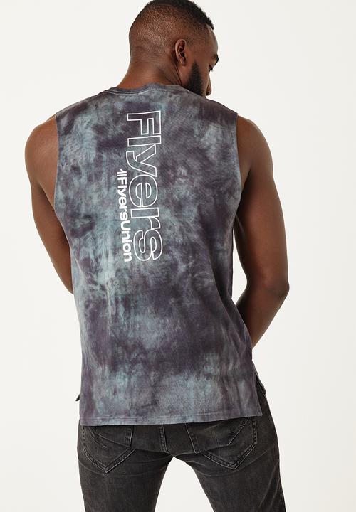 Flyersunion - Mens-spectra dye muscle tee - navy spectra dye