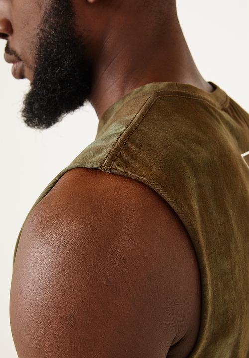 Flyersunion - Mens-spectra dye muscle tee - olive tie dye