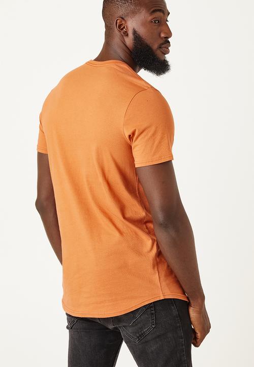 Flyersunion - Mens-longline flock tee - auburn