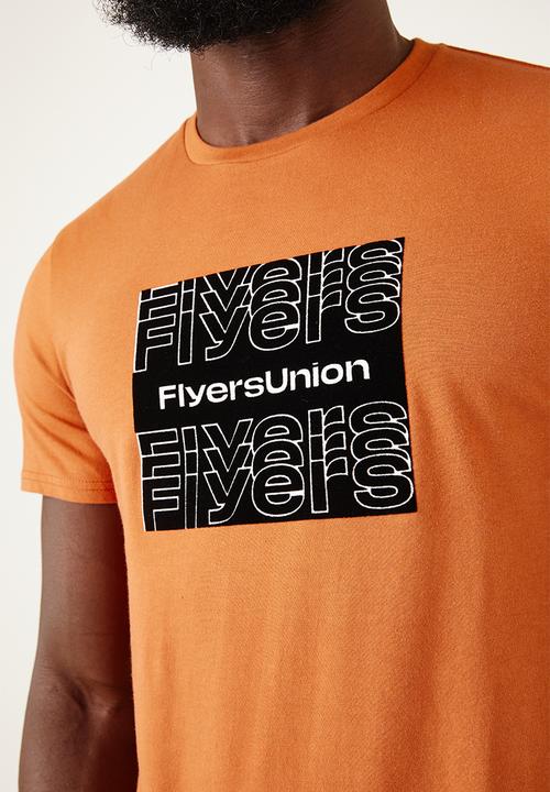 Flyersunion - Mens-longline flock tee - auburn