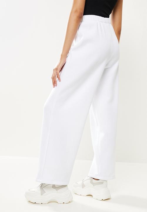 Blake - Wide leg jogger w print - white