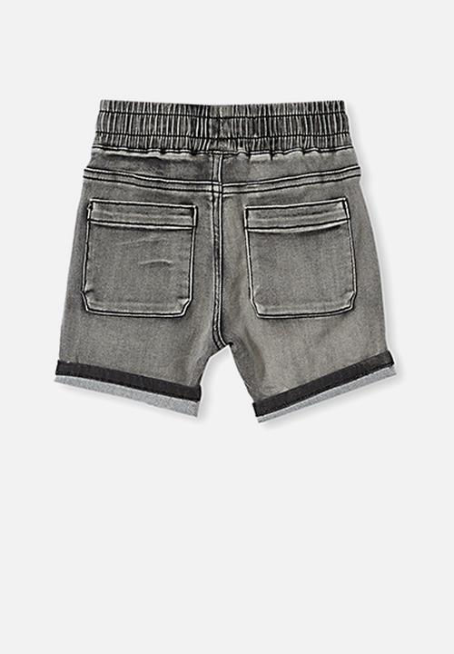 Cotton On - Jay moto short - black wash