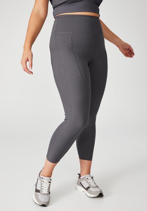 Cotton On - Curve active rib pocket 7/8 tight - pewter grey rib