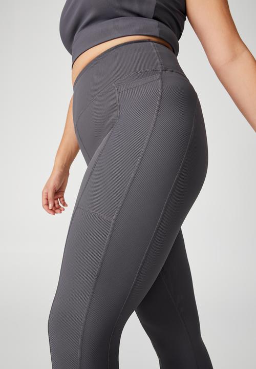 Cotton On - Curve active rib pocket 7/8 tight - pewter grey rib
