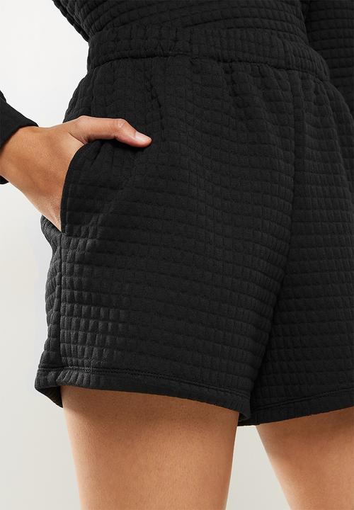 Blake - Quilted jogger shorts - black 