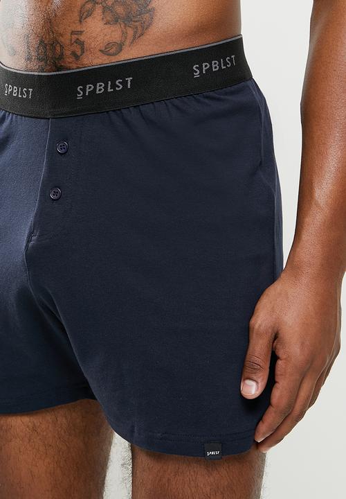 Superbalist - 2 Pack kris knit boxers - navy & dark navy