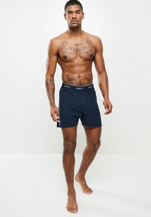 Superbalist - 2 Pack kris knit boxers - navy & dark navy