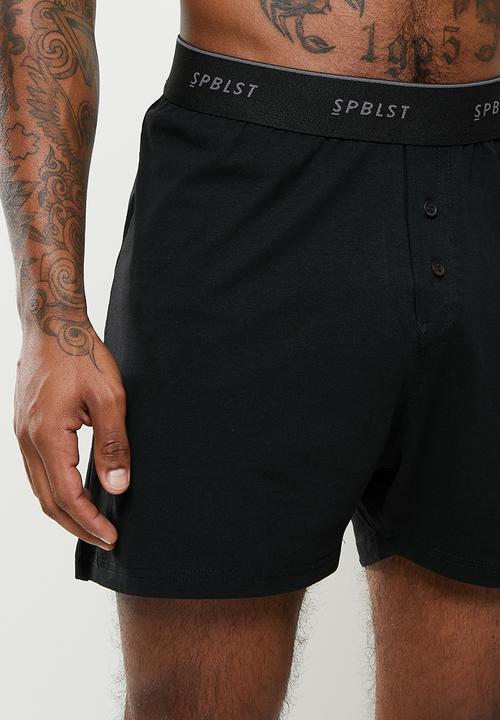 Superbalist - 2 Pack kris knit boxers - black
