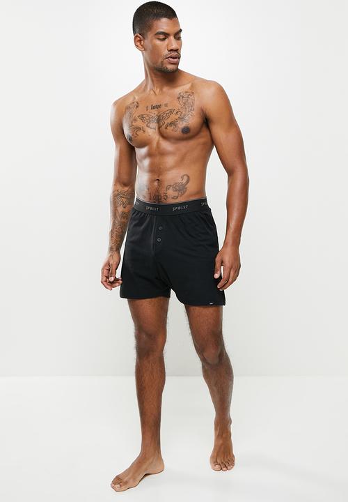 Superbalist - 2 Pack kris knit boxers - black