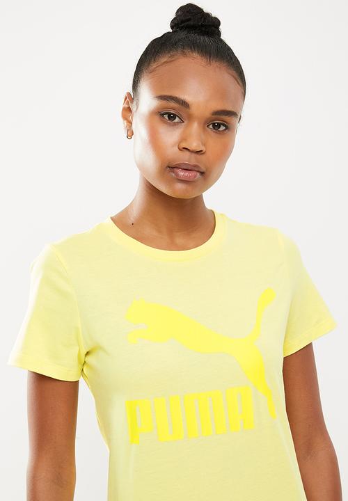PUMA - Classics logo tee - yellow pear