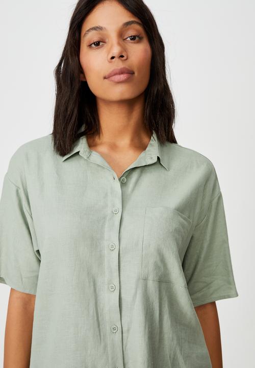 Cotton On - Dad short sleeve shirt - sage