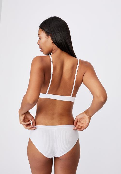 Cotton On - Seamfree triangle bralette - white