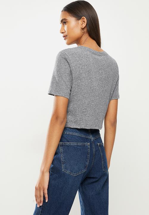 Vans - Flying v crop crew sports tee - grey heather