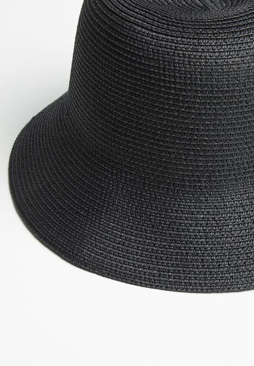 Superbalist - Dome straw bucket hat - black