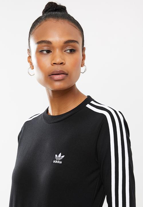 adidas Originals - 3 Stripes long sleeve tee - black