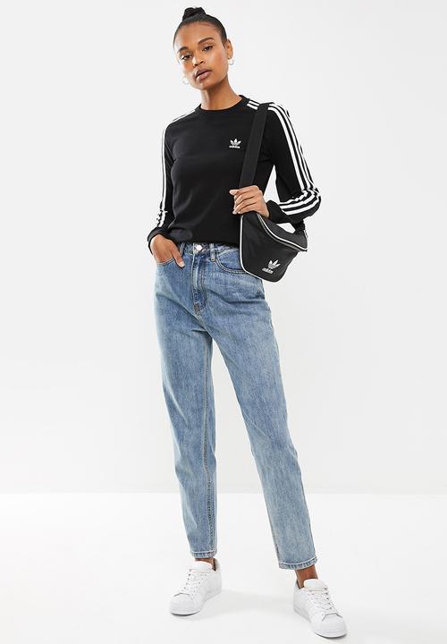 adidas Originals - 3 Stripes long sleeve tee - black