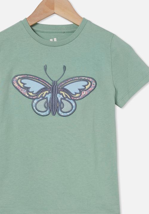 Cotton On - Stevie short sleeve embellished tee - smashed avo
