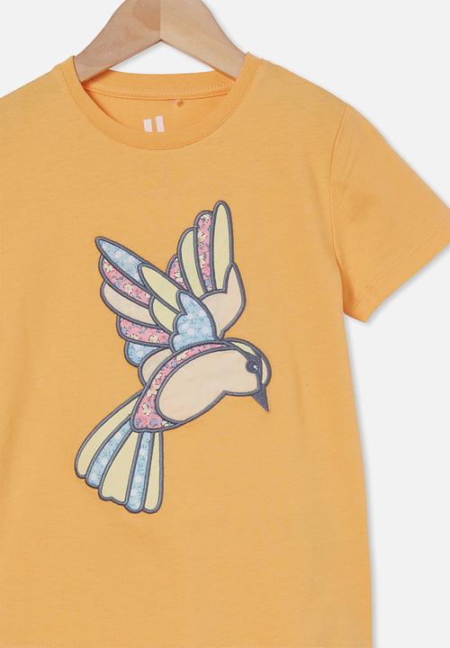 Cotton On - Stevie short sleeve embellished tee - papaya