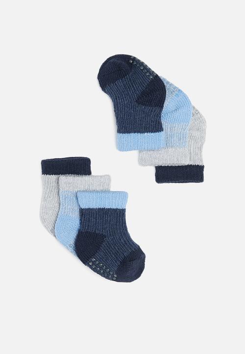 Cotton On - 3 Pack baby socks - blue & grey 