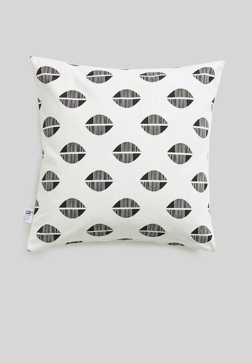 Sixth Floor - Etch printed cushion cover - black & white