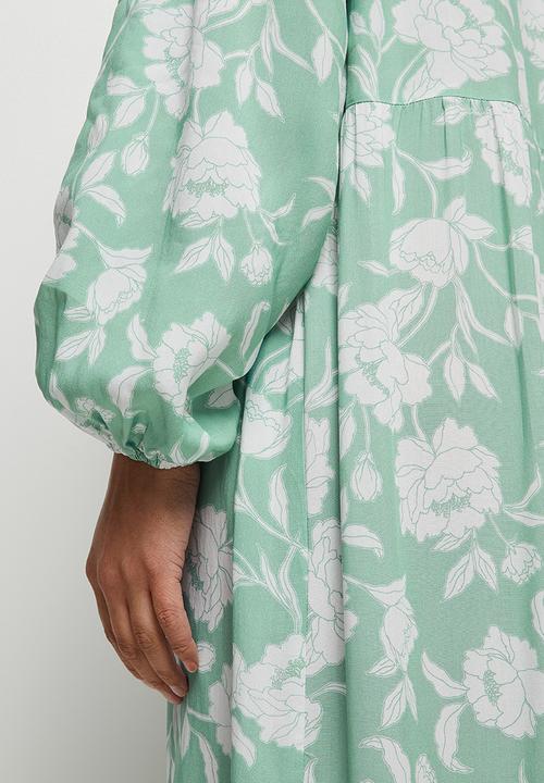 edit - Button detail tiered maxi - aqua