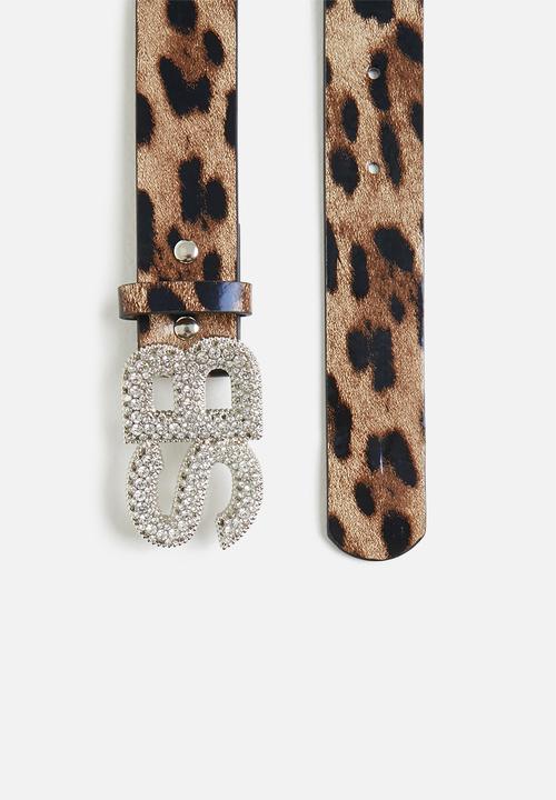 SISSY BOY - Bling belt - brown & black 