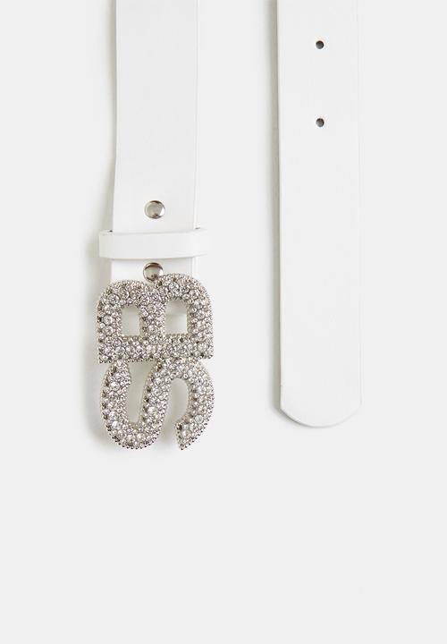 SISSY BOY - Bling belt - white