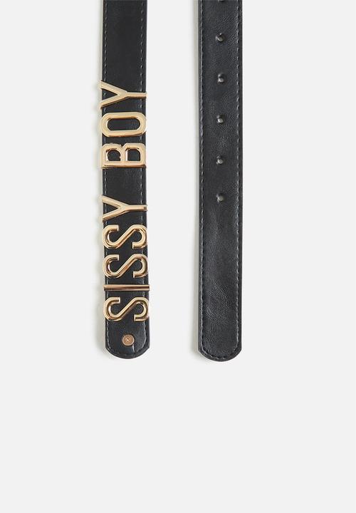 SISSY BOY - Mock croc jean belt - black