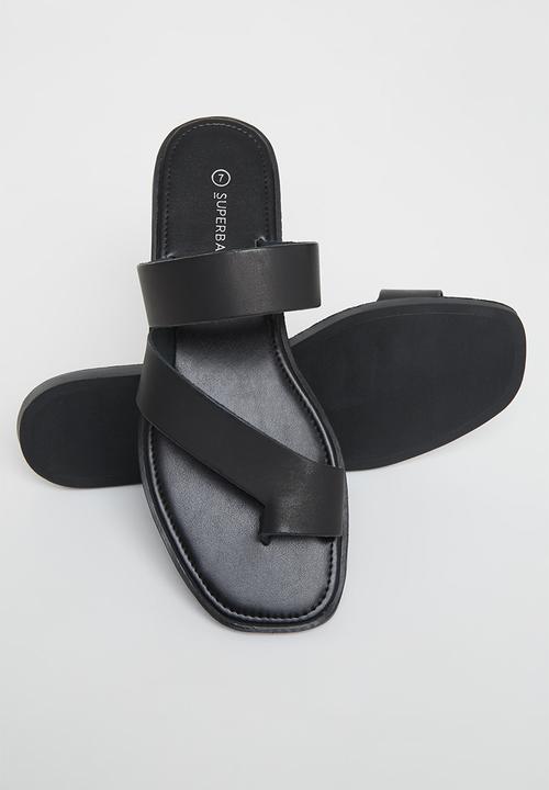 Superbalist - Jessie leather slide - black