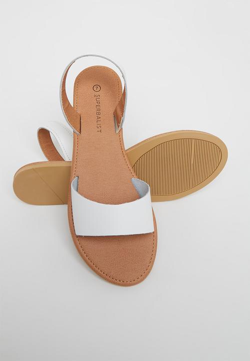 Superbalist - Abby leather slingback sandals - white