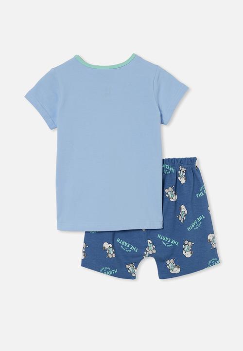 Cotton On - Hudson short sleeve pyjama set licensed - blue