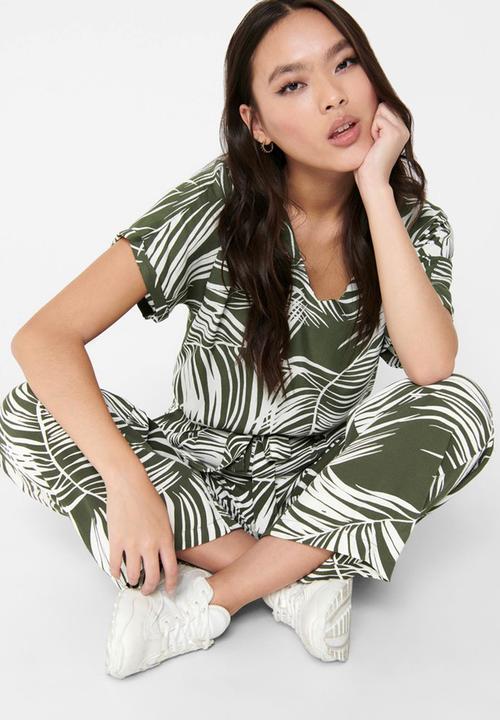ONLY - Augustina short sleeve top - green