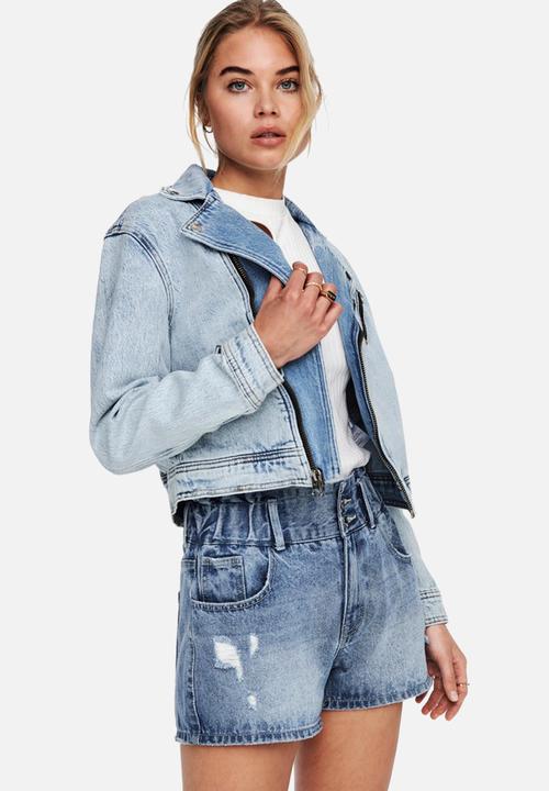 ONLY - Steffie denim biker jacket - blue