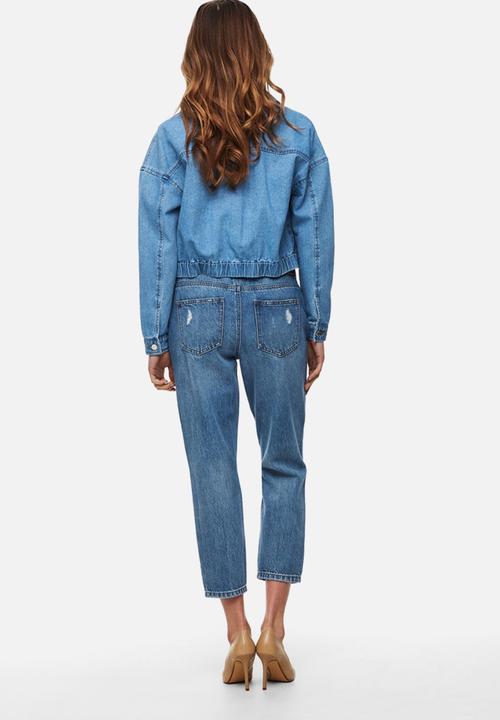 ONLY - Nell ela pocket denim jacket - blue