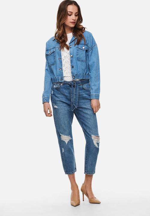 ONLY - Nell ela pocket denim jacket - blue