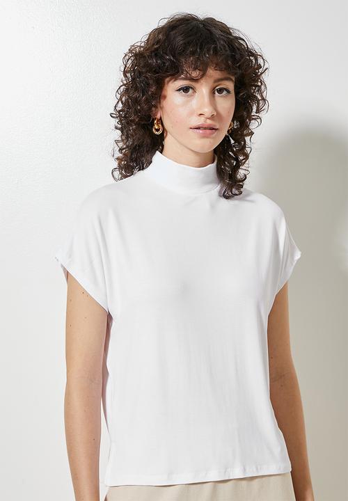 Superbalist - 2 Pack hi neck grown on sleeve tee - black & white