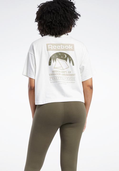 Reebok - Camping cropped short sleeve tee - white