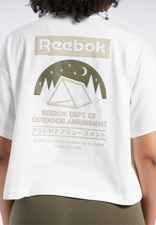 Reebok - Camping cropped short sleeve tee - white