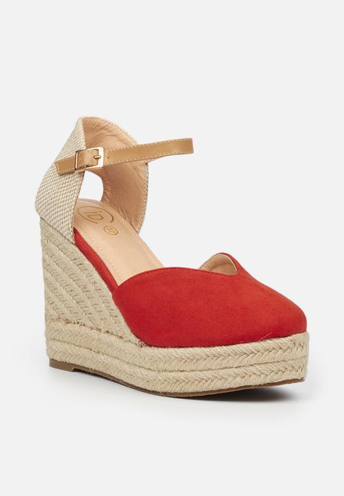 Miss Black - Vendetta1 espadrille wedge - red