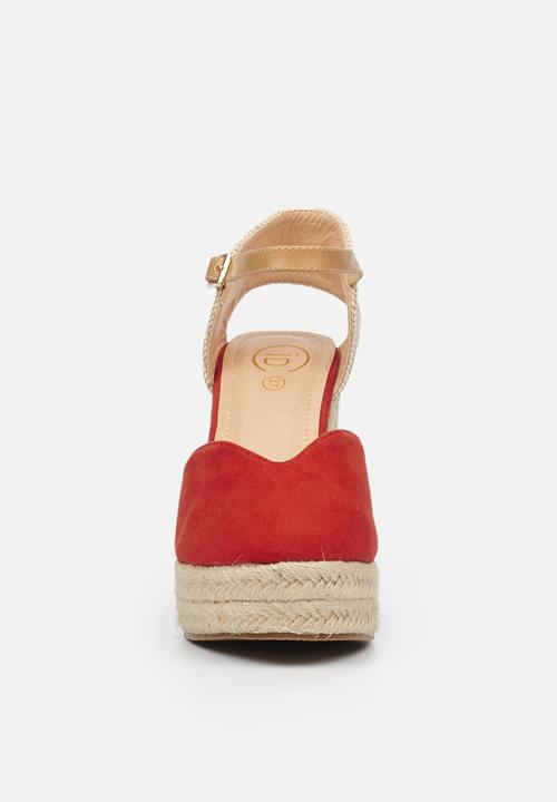 Miss Black - Vendetta1 espadrille wedge - red