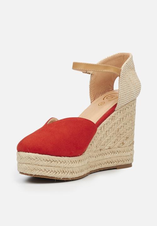 Miss Black - Vendetta1 espadrille wedge - red