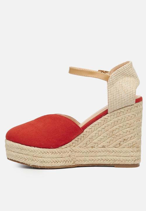 Miss Black - Vendetta1 espadrille wedge - red