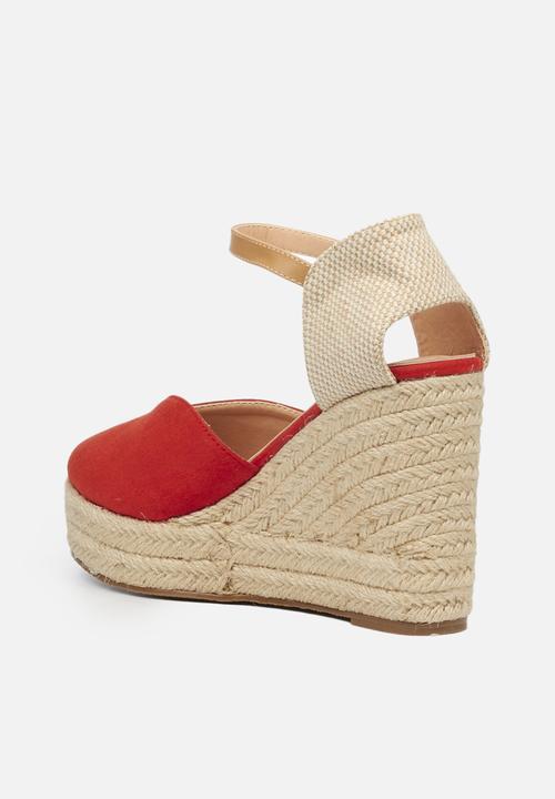Miss Black - Vendetta1 espadrille wedge - red