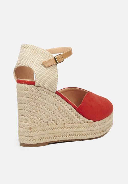 Miss Black - Vendetta1 espadrille wedge - red
