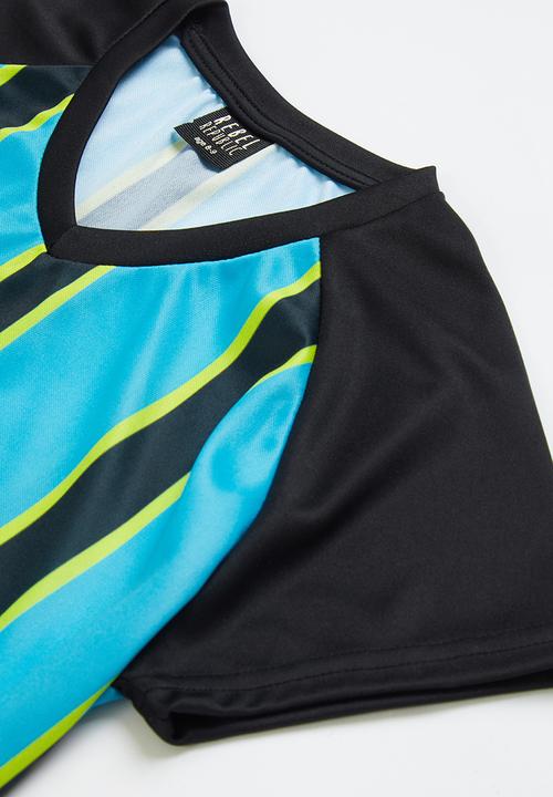 Rebel Republic - Stripe sports tee - blue & black