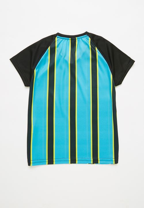Rebel Republic - Stripe sports tee - blue & black